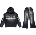 Hellstar Hoodie and Sweatpants Black (Full Set)